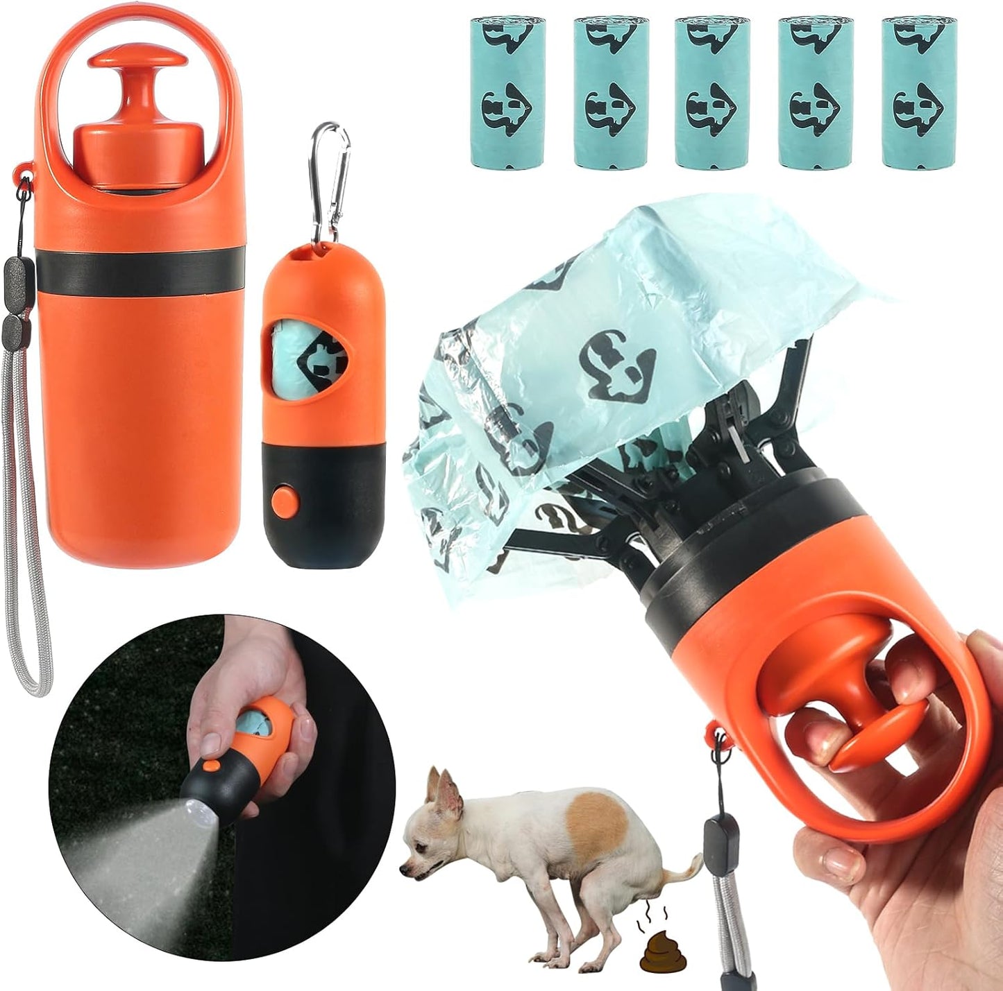 Portable 360° Pooper Scooper with Bag Holder